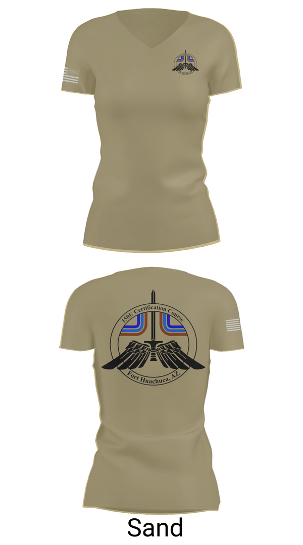 Womens Short Sleeve Vneck Shirt, 2-13th AVN REGT, 150U Certification Course, , Teamtime, Team time, sublimation, custom sports apparel, team uniforms, spirit wear, spiritwear, sports uniforms, custom shirts, team store, custom team store, fundraiser sports, apparel fundraiser