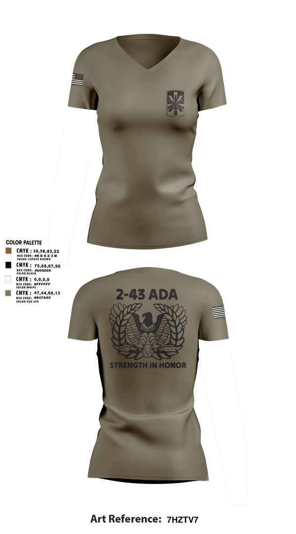 Womens Short Sleeve Vneck Shirt, 2/43 ADA, Army, Teamtime, Team time, sublimation, custom sports apparel, team uniforms, spirit wear, spiritwear, sports uniforms, custom shirts, team store, custom team store, fundraiser sports, apparel fundraiser