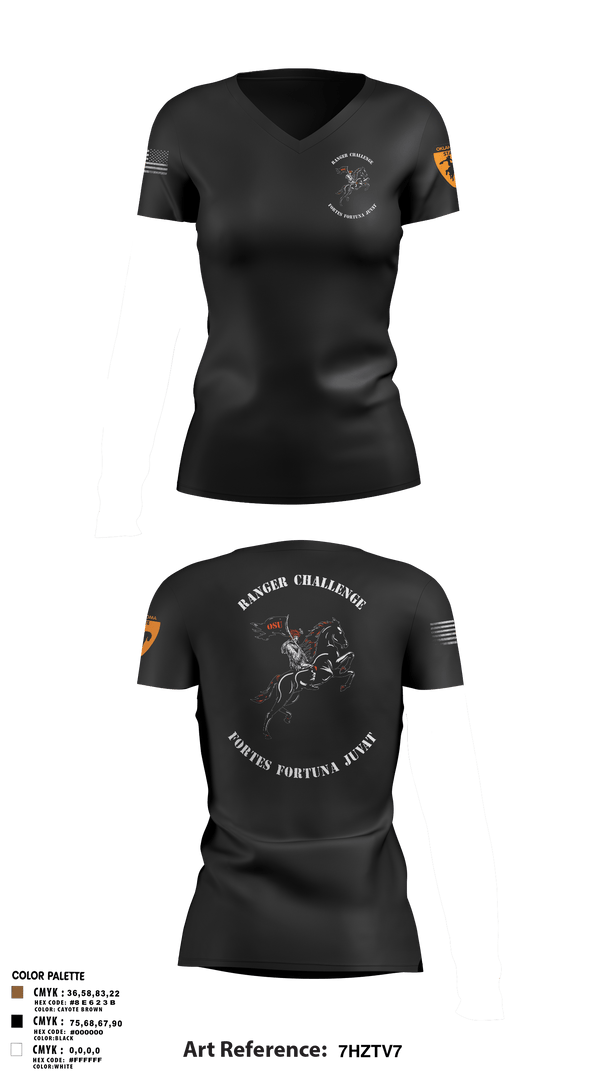 Womens Short Sleeve Vneck Shirt, Ranger Challenge, , Teamtime, Team time, sublimation, custom sports apparel, team uniforms, spirit wear, spiritwear, sports uniforms, custom shirts, team store, custom team store, fundraiser sports, apparel fundraiser