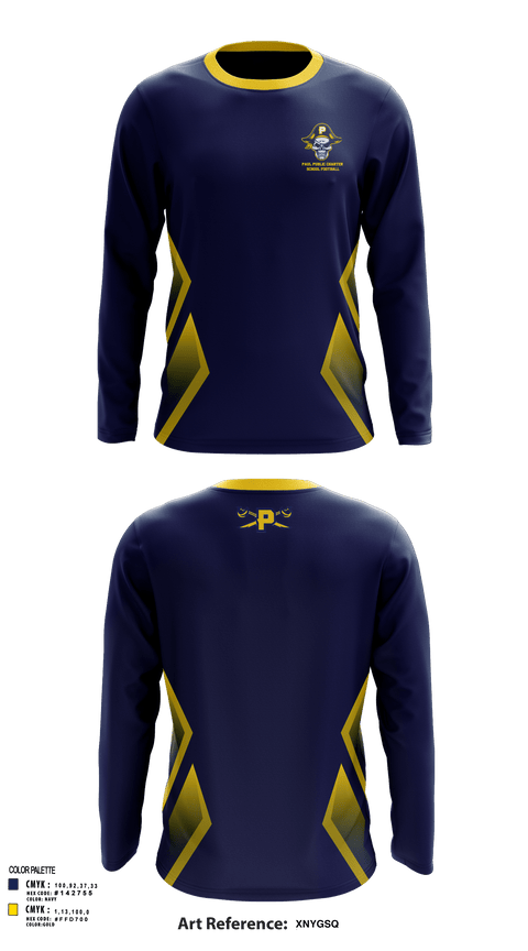 Long Sleeve Performance Shirt, Paul Public Charter School (High School) Football, Football, Teamtime, Team time, sublimation, custom sports apparel, team uniforms, spirit wear, spiritwear, sports uniforms, custom shirts, team store, custom team store, fundraiser sports, apparel fundraiser