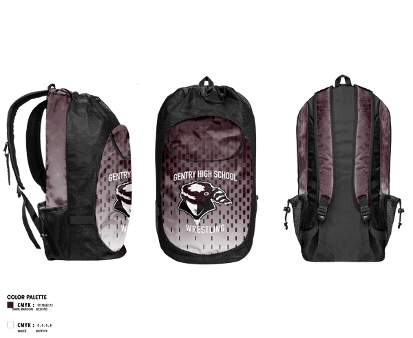 Gear Bag, Gentry High School Wrestling, Wrestling, Teamtime, Team time, sublimation, custom sports apparel, team uniforms, spirit wear, spiritwear, sports uniforms, custom shirts, team store, custom team store, fundraiser sports, apparel fundraiser