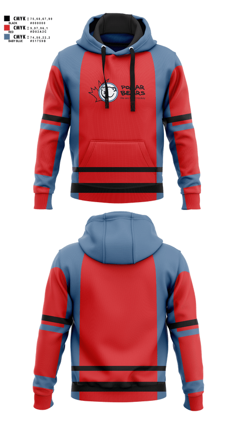 Hoodie, Polar Bears Field Hockey, Field Hockey, Teamtime, Team time, sublimation, custom sports apparel, team uniforms, spirit wear, spiritwear, sports uniforms, custom shirts, team store, custom team store, fundraiser sports, apparel fundraiser
