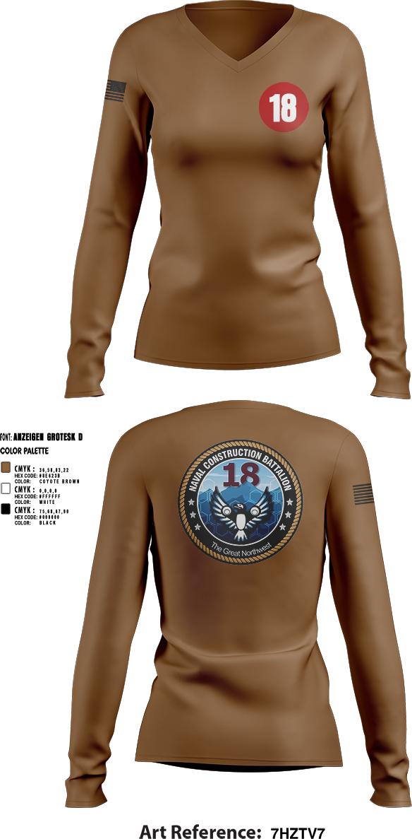 Womens Long Sleeve Vneck Shirt, NCB 18, , Teamtime, Team time, sublimation, custom sports apparel, team uniforms, spirit wear, spiritwear, sports uniforms, custom shirts, team store, custom team store, fundraiser sports, apparel fundraiser