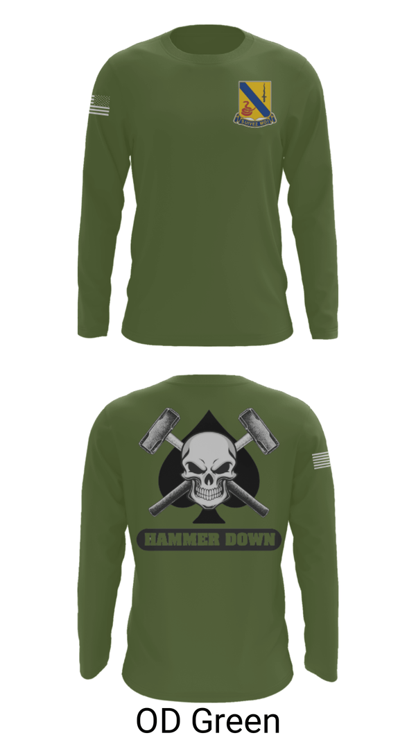 Long Sleeve Performance Shirt, 2-14 CAV ACE HIGH, Army, Teamtime, Team time, sublimation, custom sports apparel, team uniforms, spirit wear, spiritwear, sports uniforms, custom shirts, team store, custom team store, fundraiser sports, apparel fundraiser