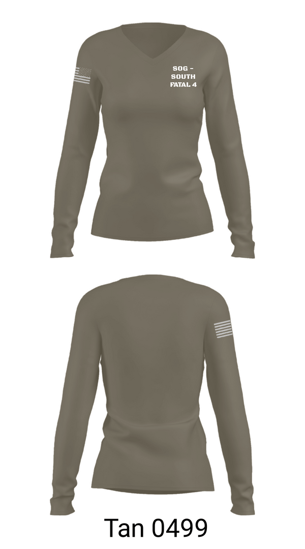 Women's Long Sleeve Vneck Shirt, SOG - SOUTH FATAL 4, Police, Teamtime, Team time, sublimation, custom sports apparel, team uniforms, spirit wear, spiritwear, sports uniforms, custom shirts, team store, custom team store, fundraiser sports, apparel fundraiser