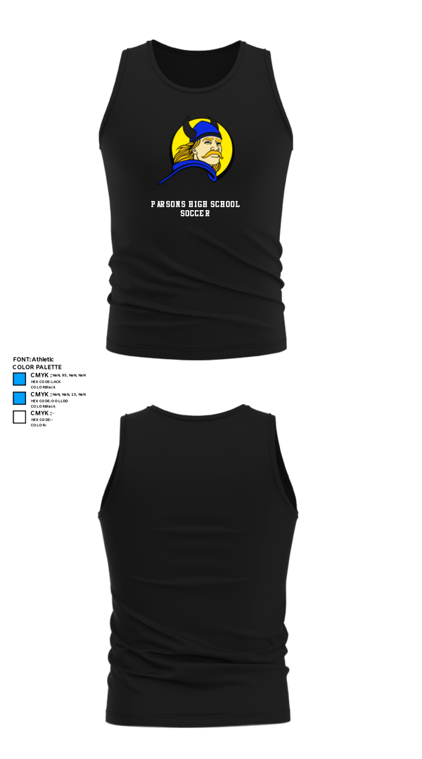 Tank Top, Parsons High School Soccer, Men's Soccer, Teamtime, Team time, sublimation, custom sports apparel, team uniforms, spirit wear, spiritwear, sports uniforms, custom shirts, team store, custom team store, fundraiser sports, apparel fundraiser