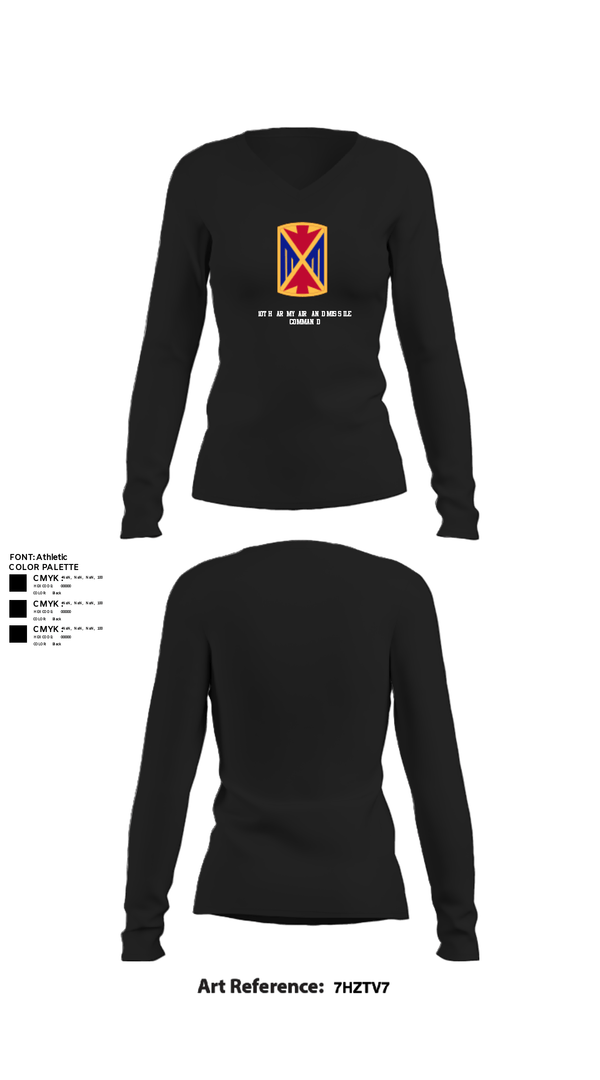 Womens Long Sleeve Vneck Shirt, 10th Army Air and Missile Command, Army, Teamtime, Team time, sublimation, custom sports apparel, team uniforms, spirit wear, spiritwear, sports uniforms, custom shirts, team store, custom team store, fundraiser sports, apparel fundraiser
