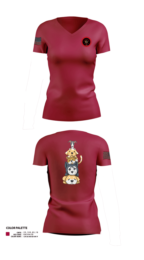 Womens Short Sleeve Vneck Shirt, Cranberry Country K9s, , Teamtime, Team time, sublimation, custom sports apparel, team uniforms, spirit wear, spiritwear, sports uniforms, custom shirts, team store, custom team store, fundraiser sports, apparel fundraiser