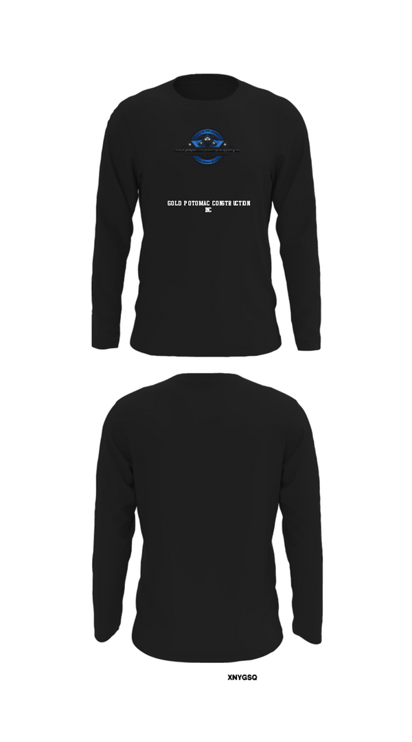Long Sleeve Performance Shirt, Gold Potomac construction inc, Golf, Teamtime, Team time, sublimation, custom sports apparel, team uniforms, spirit wear, spiritwear, sports uniforms, custom shirts, team store, custom team store, fundraiser sports, apparel fundraiser
