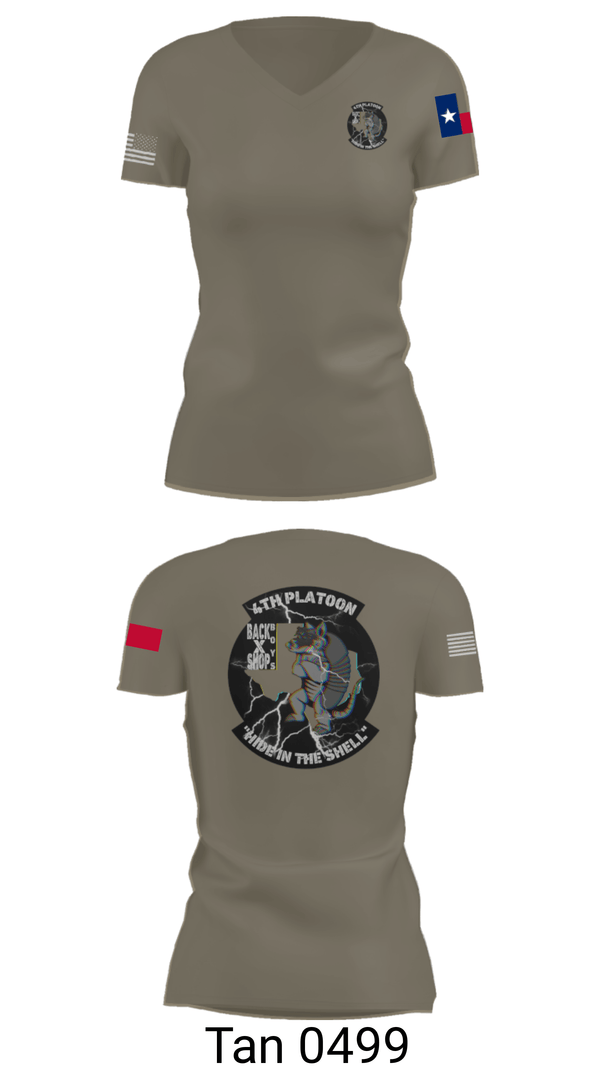 Women's Short Sleeve Vneck Shirt, 90th ASB B co 4Th Platoon, Army, Teamtime, Team time, sublimation, custom sports apparel, team uniforms, spirit wear, spiritwear, sports uniforms, custom shirts, team store, custom team store, fundraiser sports, apparel fundraiser