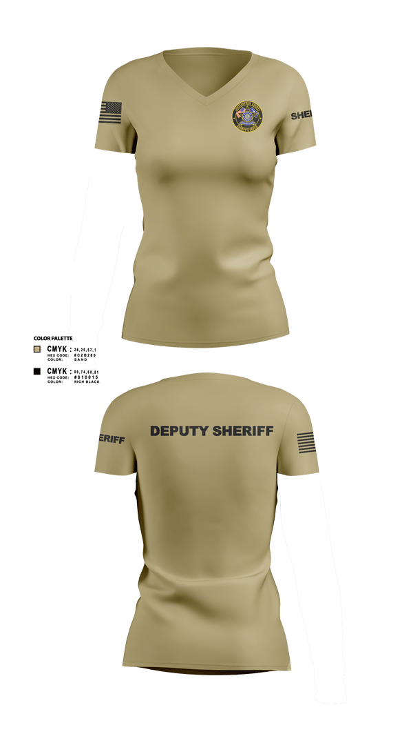 Womens Short Sleeve Vneck Shirt, Chesterfield County Sheriff Office, Police, Teamtime, Team time, sublimation, custom sports apparel, team uniforms, spirit wear, spiritwear, sports uniforms, custom shirts, team store, custom team store, fundraiser sports, apparel fundraiser