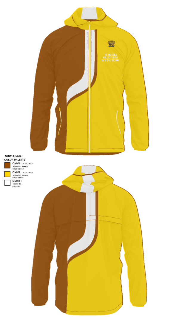 Windbreaker, Temecula Valley High School Tennis, Tennis, Teamtime, Team time, sublimation, custom sports apparel, team uniforms, spirit wear, spiritwear, sports uniforms, custom shirts, team store, custom team store, fundraiser sports, apparel fundraiser