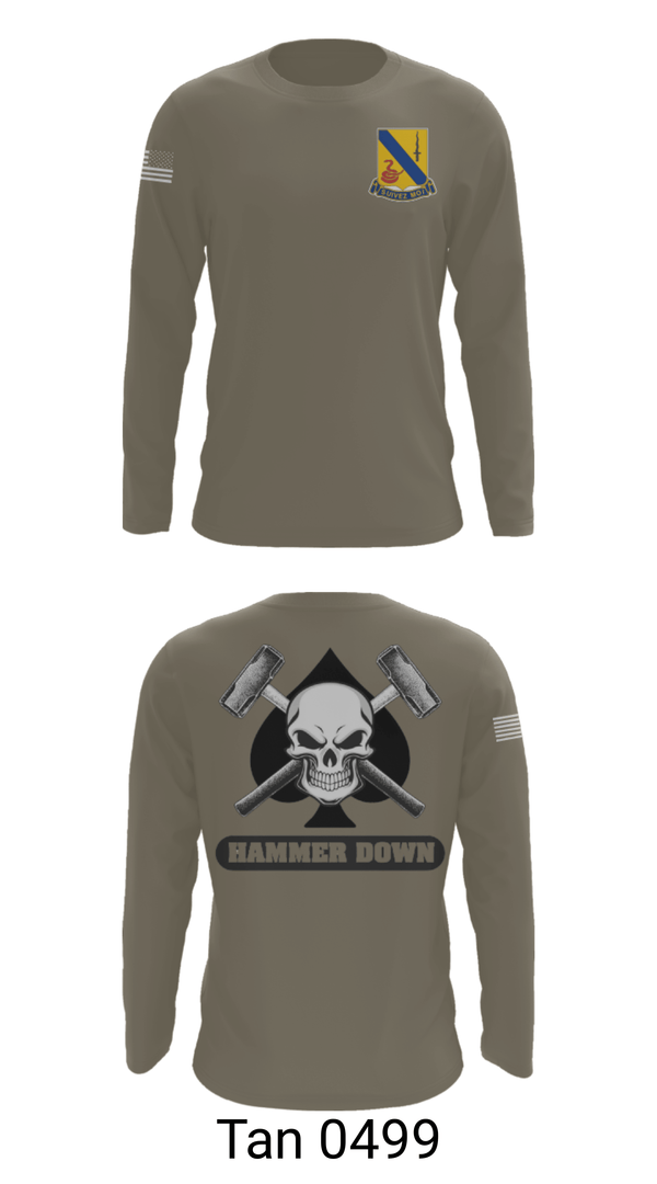 Long Sleeve Performance Shirt, 2-14 CAV ACE HIGH, Army, Teamtime, Team time, sublimation, custom sports apparel, team uniforms, spirit wear, spiritwear, sports uniforms, custom shirts, team store, custom team store, fundraiser sports, apparel fundraiser