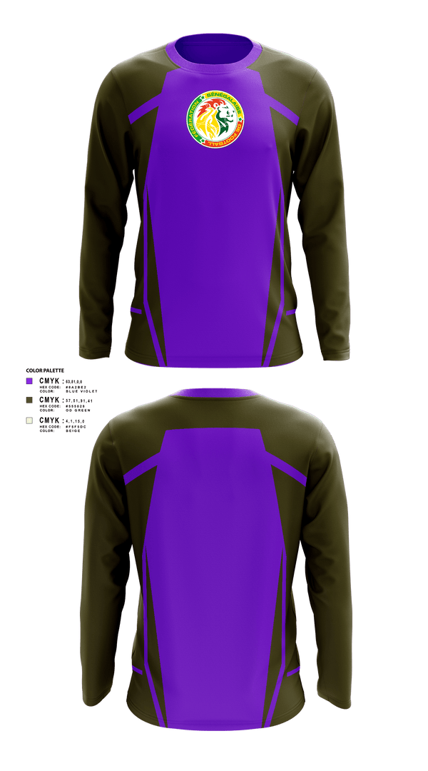Long Sleeve Performance Shirt, SENEGAL FC, Men's Soccer, Teamtime, Team time, sublimation, custom sports apparel, team uniforms, spirit wear, spiritwear, sports uniforms, custom shirts, team store, custom team store, fundraiser sports, apparel fundraiser