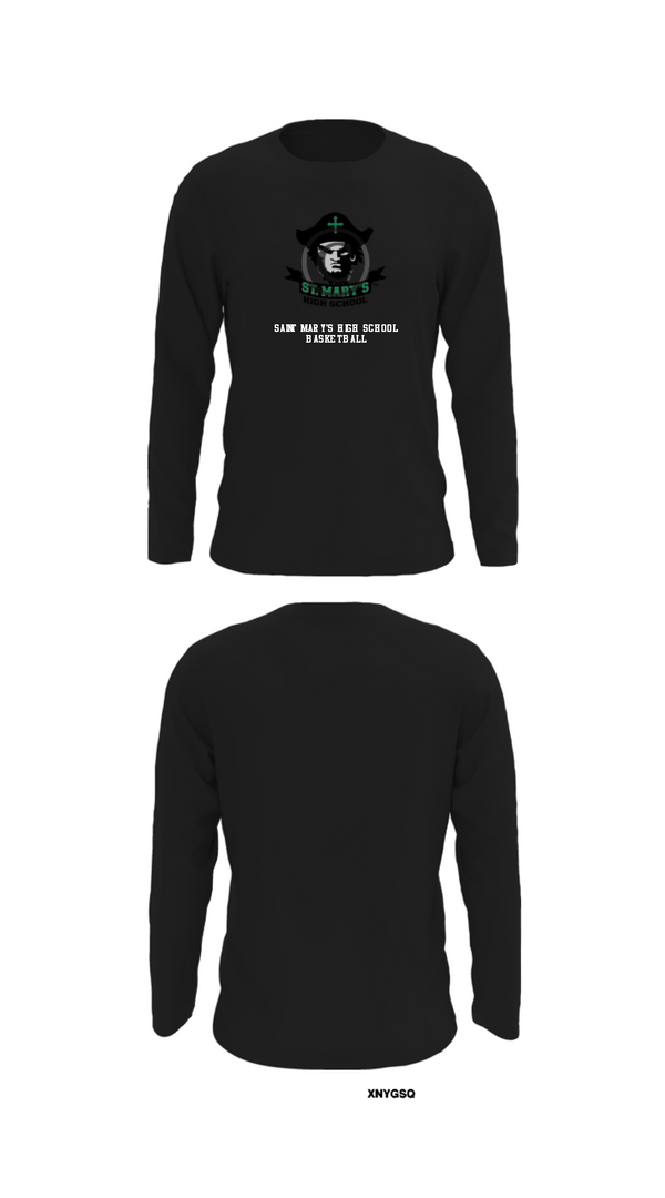 Long Sleeve Performance Shirt, Saint Mary's High School Basketball, Women's Basketball, Teamtime, Team time, sublimation, custom sports apparel, team uniforms, spirit wear, spiritwear, sports uniforms, custom shirts, team store, custom team store, fundraiser sports, apparel fundraiser