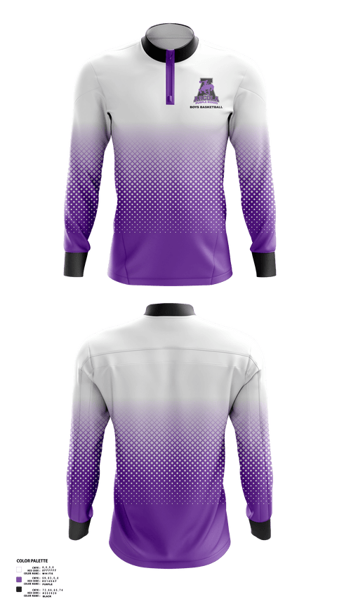 Quarter Zip Jacket, Arcola Senior High School Basketball, Men's Basketball, Teamtime, Team time, sublimation, custom sports apparel, team uniforms, spirit wear, spiritwear, sports uniforms, custom shirts, team store, custom team store, fundraiser sports, apparel fundraiser