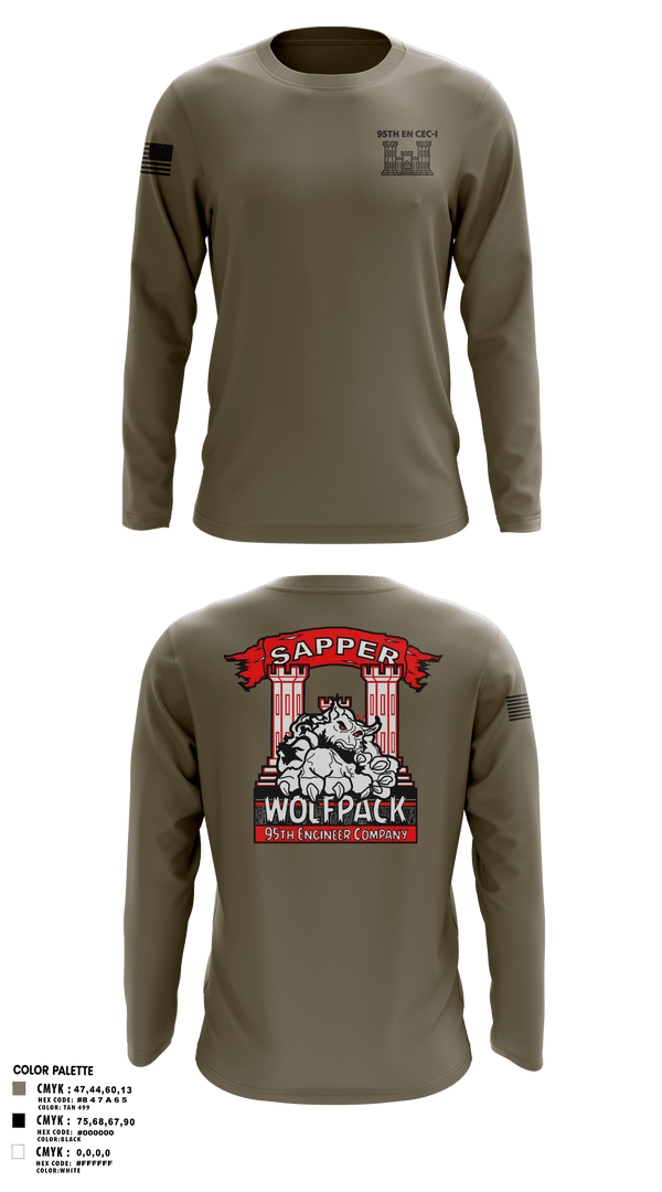 Long Sleeve Performance Shirt, 95TH EN, Army, Teamtime, Team time, sublimation, custom sports apparel, team uniforms, spirit wear, spiritwear, sports uniforms, custom shirts, team store, custom team store, fundraiser sports, apparel fundraiser