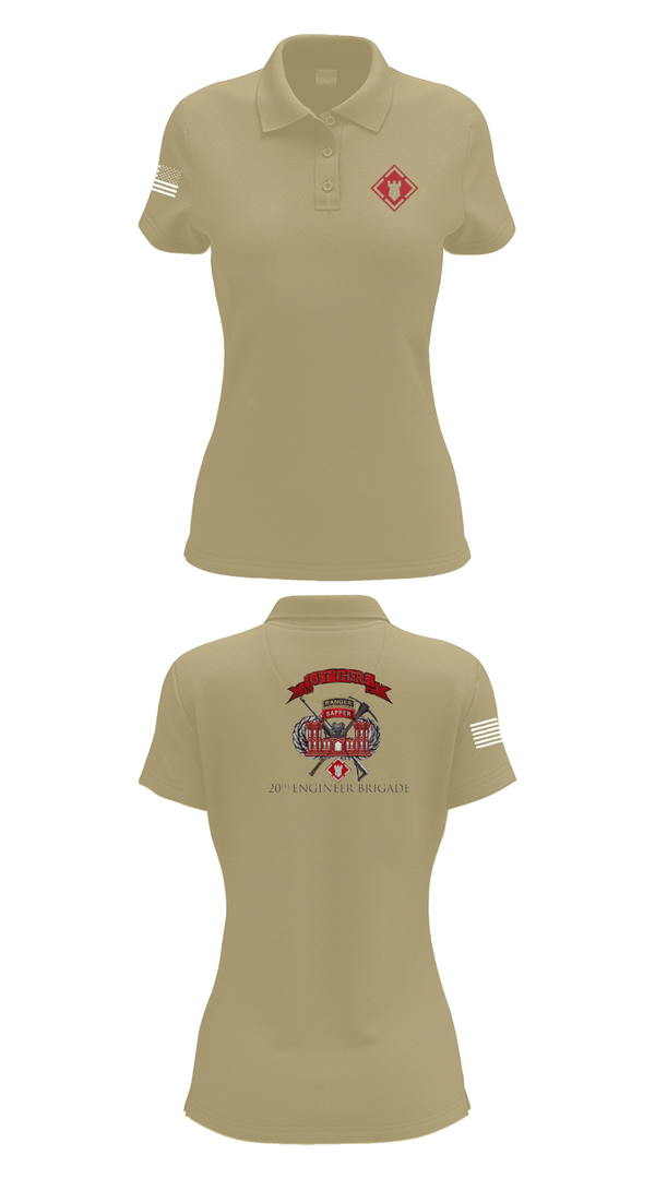 Womens Short Sleeve Performance Polo, 264 EN CO, Army, Teamtime, Team time, sublimation, custom sports apparel, team uniforms, spirit wear, spiritwear, sports uniforms, custom shirts, team store, custom team store, fundraiser sports, apparel fundraiser
