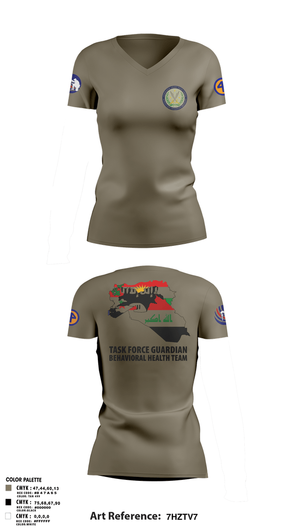 Womens Short Sleeve Vneck Shirt, 44th ICBT, National Guard, Teamtime, Team time, sublimation, custom sports apparel, team uniforms, spirit wear, spiritwear, sports uniforms, custom shirts, team store, custom team store, fundraiser sports, apparel fundraiser