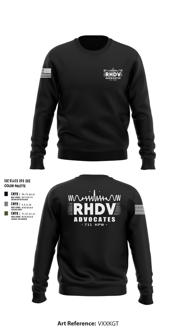 Crew Neck Sweatshirt, 711 HPW/RHDV, Army, Teamtime, Team time, sublimation, custom sports apparel, team uniforms, spirit wear, spiritwear, sports uniforms, custom shirts, team store, custom team store, fundraiser sports, apparel fundraiser