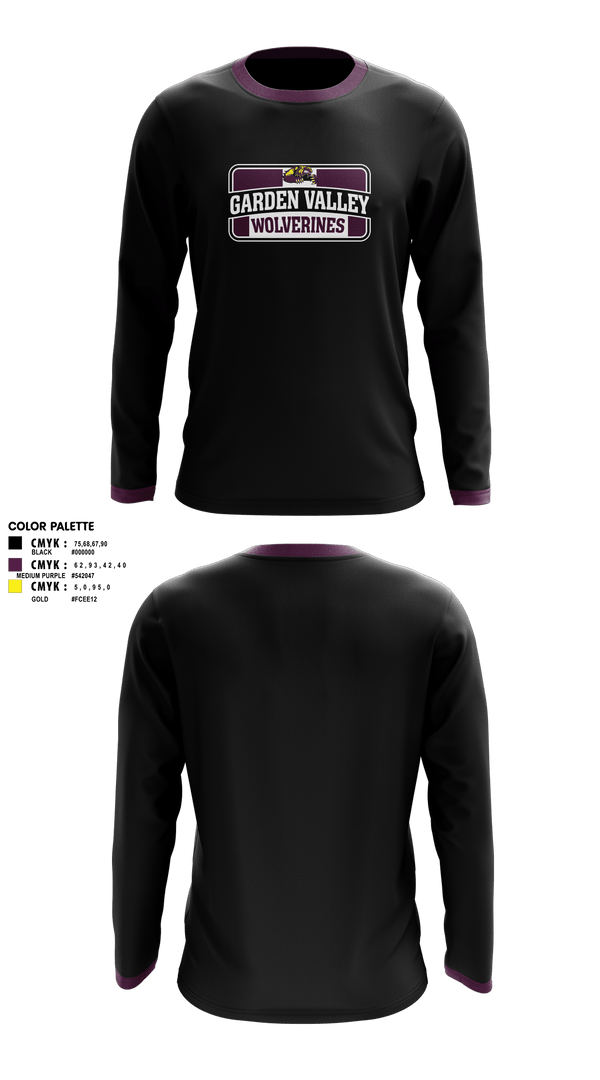 Long Sleeve Performance Shirt, Garden Valley Wolverines, Spirit Store, Teamtime, Team time, sublimation, custom sports apparel, team uniforms, spirit wear, spiritwear, sports uniforms, custom shirts, team store, custom team store, fundraiser sports, apparel fundraiser