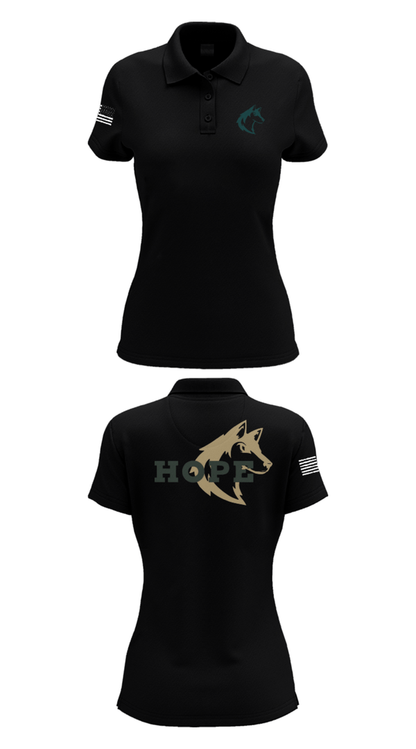 Womens Short Sleeve Performance Polo, Hope Christian Middle School Cheer, Cheer, Teamtime, Team time, sublimation, custom sports apparel, team uniforms, spirit wear, spiritwear, sports uniforms, custom shirts, team store, custom team store, fundraiser sports, apparel fundraiser