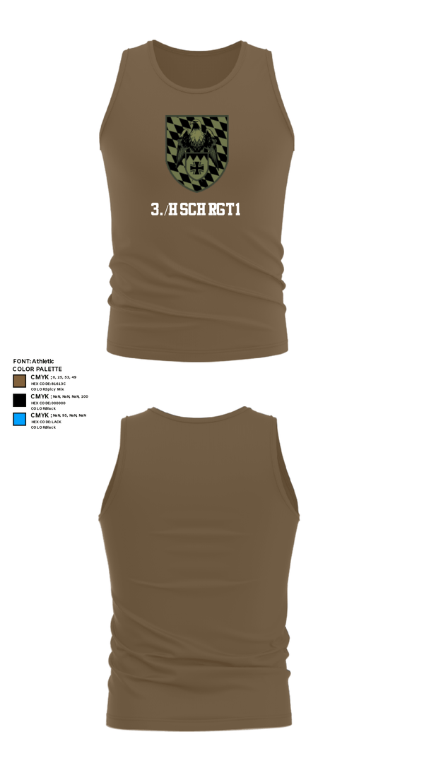 Tank Top, 3./HSchRgt1, Army, Teamtime, Team time, sublimation, custom sports apparel, team uniforms, spirit wear, spiritwear, sports uniforms, custom shirts, team store, custom team store, fundraiser sports, apparel fundraiser