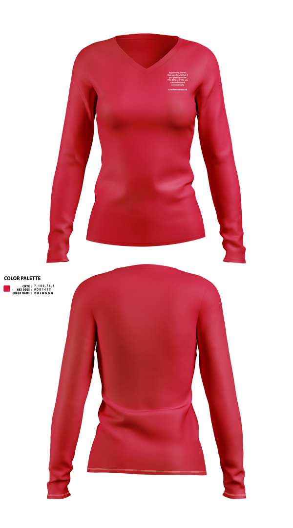 Womens Long Sleeve Vneck Shirt, Ultra, Spirit Store, Teamtime, Team time, sublimation, custom sports apparel, team uniforms, spirit wear, spiritwear, sports uniforms, custom shirts, team store, custom team store, fundraiser sports, apparel fundraiser