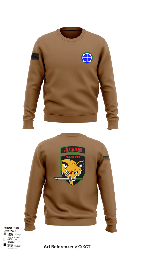 Crew Neck Sweatshirt, A co 935th ASB 3rd Platoon, National Guard, Teamtime, Team time, sublimation, custom sports apparel, team uniforms, spirit wear, spiritwear, sports uniforms, custom shirts, team store, custom team store, fundraiser sports, apparel fundraiser