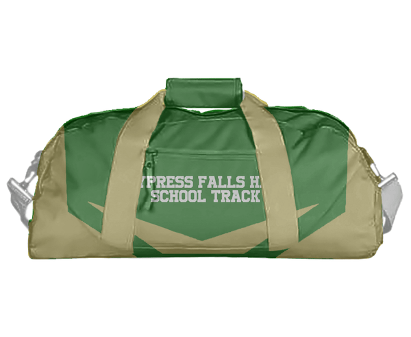 Duffle Bag, Cypress Falls High School Track, Track & Field, Teamtime, Team time, sublimation, custom sports apparel, team uniforms, spirit wear, spiritwear, sports uniforms, custom shirts, team store, custom team store, fundraiser sports, apparel fundraiser