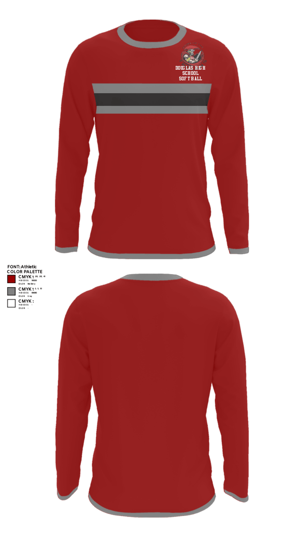 Long Sleeve Performance Shirt, Douglas High School Softball, Softball, Teamtime, Team time, sublimation, custom sports apparel, team uniforms, spirit wear, spiritwear, sports uniforms, custom shirts, team store, custom team store, fundraiser sports, apparel fundraiser