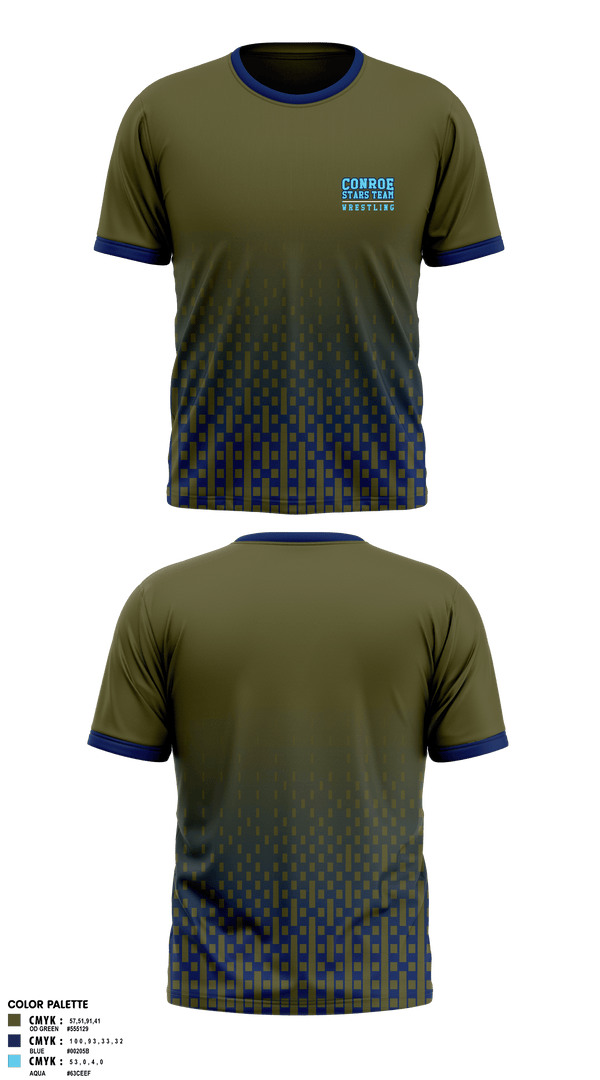 Short Sleeve Rash Guard Shirt, Conroe Stars Team, Wrestling, Teamtime, Team time, sublimation, custom sports apparel, team uniforms, spirit wear, spiritwear, sports uniforms, custom shirts, team store, custom team store, fundraiser sports, apparel fundraiser