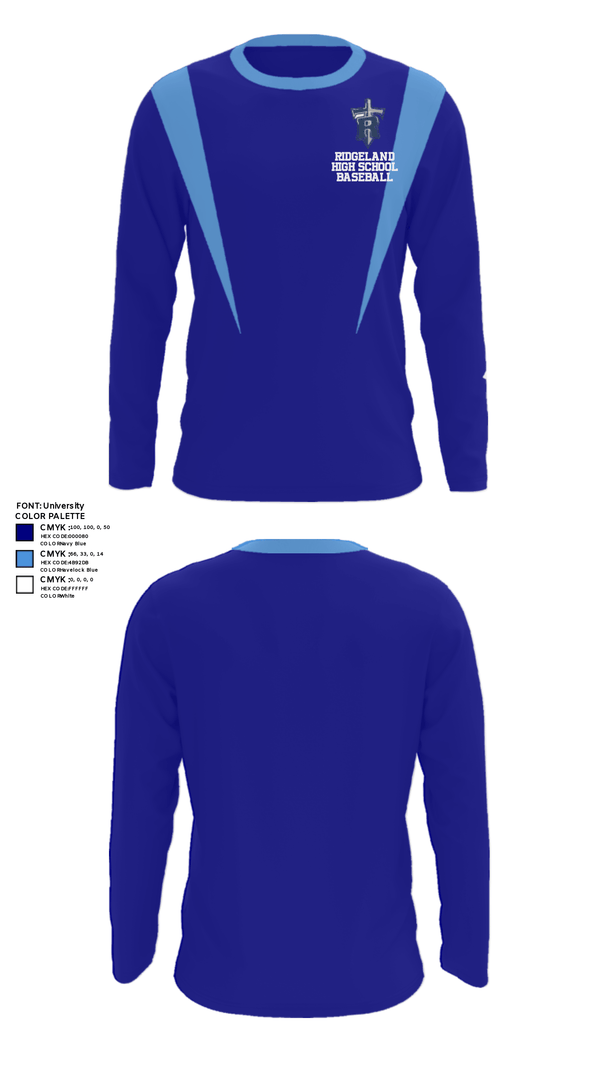 Long Sleeve Performance Shirt, Ridgeland High School Baseball, Baseball, Teamtime, Team time, sublimation, custom sports apparel, team uniforms, spirit wear, spiritwear, sports uniforms, custom shirts, team store, custom team store, fundraiser sports, apparel fundraiser