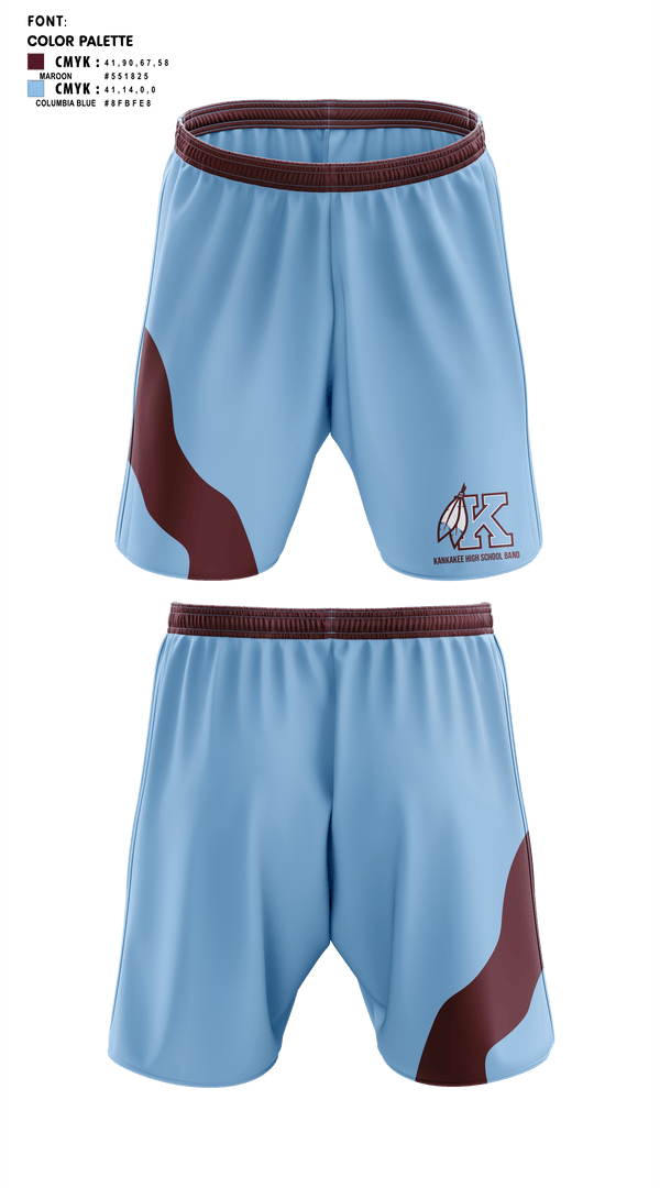 Athletic Shorts With Pockets, Kankakee High School Band, Spirit Store, Teamtime, Team time, sublimation, custom sports apparel, team uniforms, spirit wear, spiritwear, sports uniforms, custom shirts, team store, custom team store, fundraiser sports, apparel fundraiser