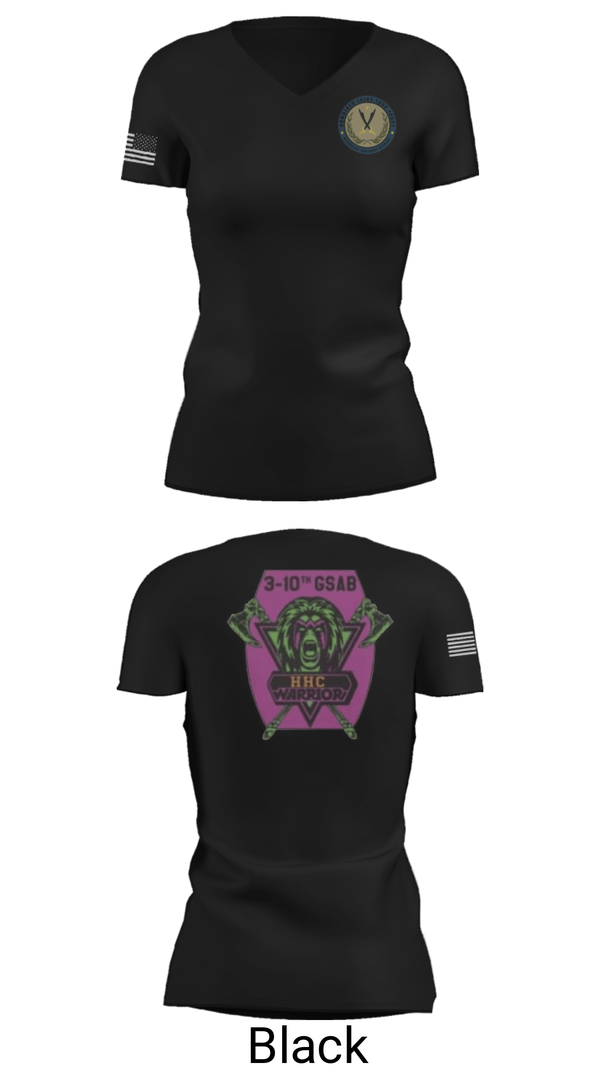 Women's Short Sleeve Vneck Shirt, 3-10 GSAB, Army, Teamtime, Team time, sublimation, custom sports apparel, team uniforms, spirit wear, spiritwear, sports uniforms, custom shirts, team store, custom team store, fundraiser sports, apparel fundraiser