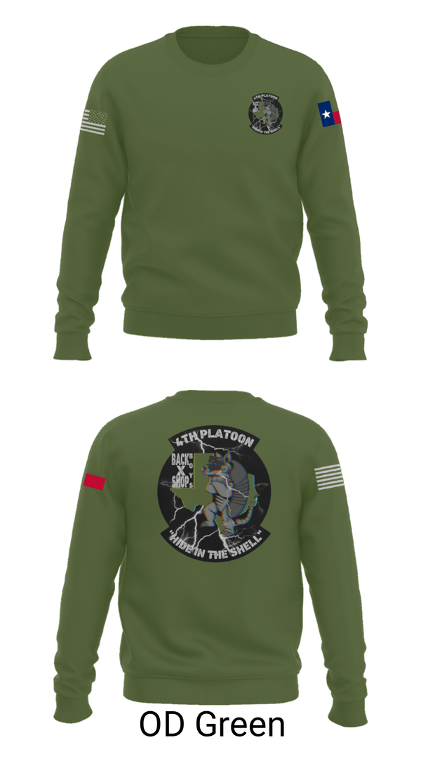 Crew Neck Sweatshirt, 90th ASB B co 4Th Platoon, Army, Teamtime, Team time, sublimation, custom sports apparel, team uniforms, spirit wear, spiritwear, sports uniforms, custom shirts, team store, custom team store, fundraiser sports, apparel fundraiser