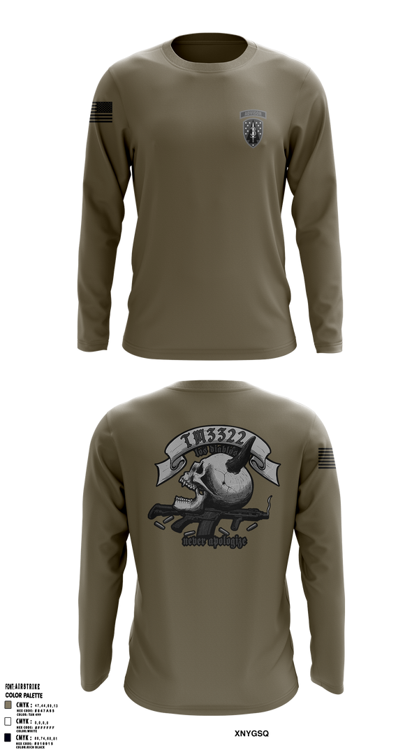 Long Sleeve Performance Shirt, TM 2, B TRP, 3rd SQDN, 3 SFAB, Army, Teamtime, Team time, sublimation, custom sports apparel, team uniforms, spirit wear, spiritwear, sports uniforms, custom shirts, team store, custom team store, fundraiser sports, apparel fundraiser