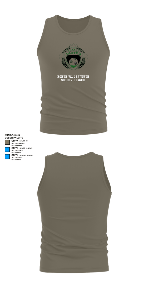 Tank Top, North Valley Youth Soccer League, Men's Soccer, Teamtime, Team time, sublimation, custom sports apparel, team uniforms, spirit wear, spiritwear, sports uniforms, custom shirts, team store, custom team store, fundraiser sports, apparel fundraiser