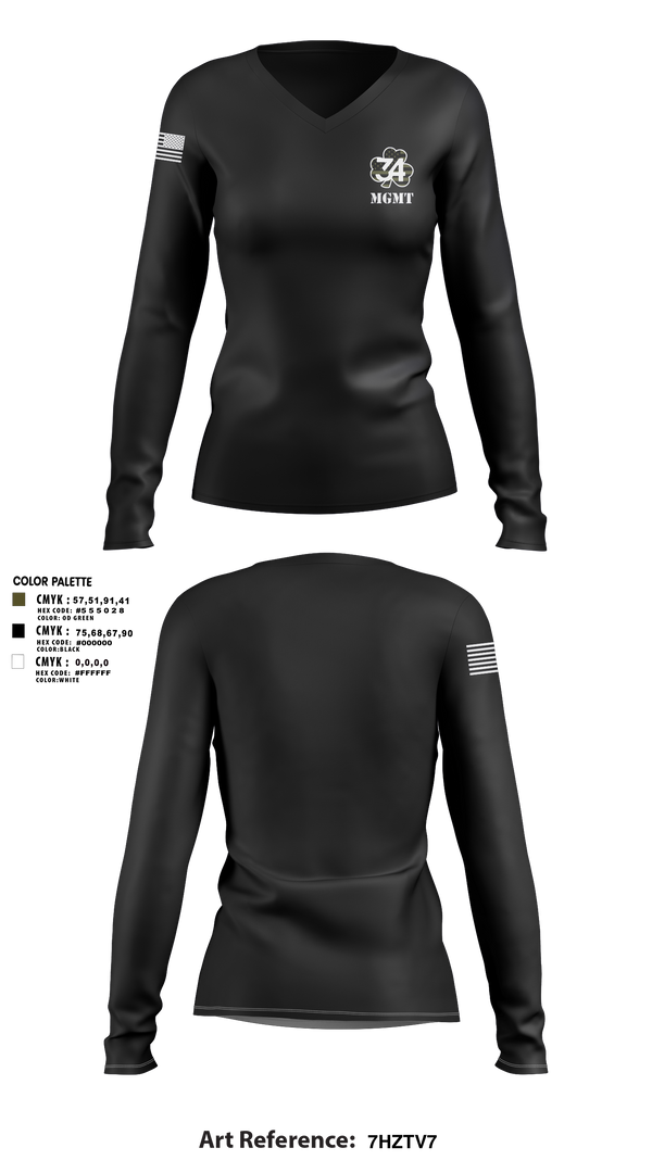 Womens Long Sleeve Vneck Shirt, 34 mgmt, , Teamtime, Team time, sublimation, custom sports apparel, team uniforms, spirit wear, spiritwear, sports uniforms, custom shirts, team store, custom team store, fundraiser sports, apparel fundraiser