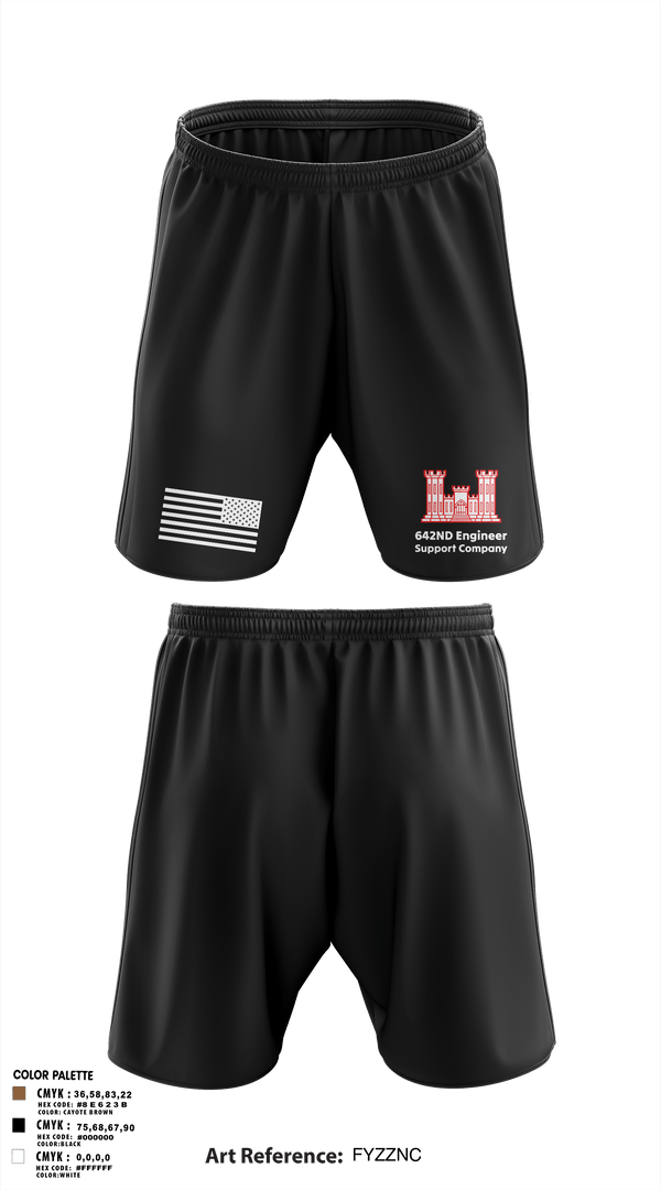 Athletic Shorts With Pockets, 642nd Engineer Support Company642ND Engineer Support Company, Army, Teamtime, Team time, sublimation, custom sports apparel, team uniforms, spirit wear, spiritwear, sports uniforms, custom shirts, team store, custom team store, fundraiser sports, apparel fundraiser