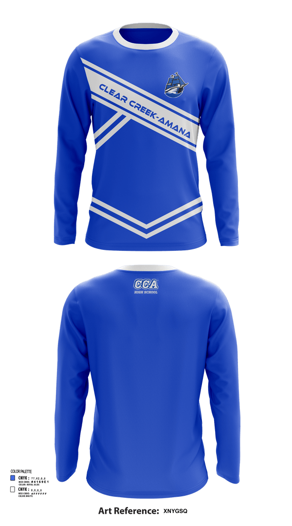Long Sleeve Performance Shirt, Clear Creek-Amana High School Cheer, Cheer, Teamtime, Team time, sublimation, custom sports apparel, team uniforms, spirit wear, spiritwear, sports uniforms, custom shirts, team store, custom team store, fundraiser sports, apparel fundraiser