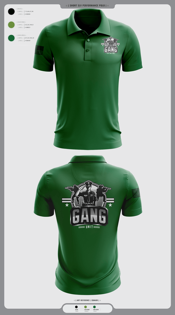 Short Sleeve Performance Polo, Gang Unit, Police, Teamtime, Team time, sublimation, custom sports apparel, team uniforms, spirit wear, spiritwear, sports uniforms, custom shirts, team store, custom team store, fundraiser sports, apparel fundraiser