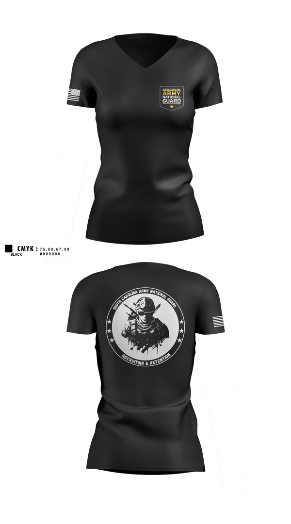 Womens Short Sleeve Vneck Shirt, Recruiting & Retention, National Guard, Teamtime, Team time, sublimation, custom sports apparel, team uniforms, spirit wear, spiritwear, sports uniforms, custom shirts, team store, custom team store, fundraiser sports, apparel fundraiser