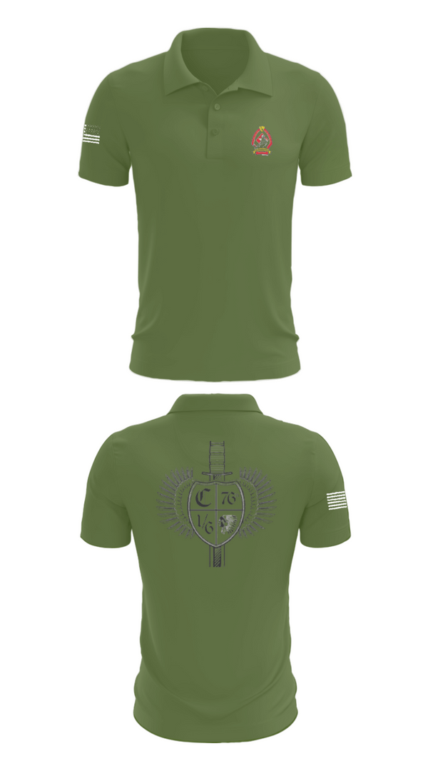 Short Sleeve Performance Polo, 1/6 Charlie company, , Teamtime, Team time, sublimation, custom sports apparel, team uniforms, spirit wear, spiritwear, sports uniforms, custom shirts, team store, custom team store, fundraiser sports, apparel fundraiser