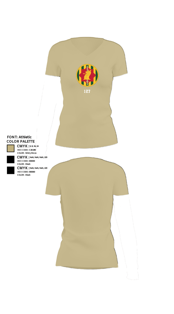 Women's Short Sleeve Vneck Shirt, 127, Army, Teamtime, Team time, sublimation, custom sports apparel, team uniforms, spirit wear, spiritwear, sports uniforms, custom shirts, team store, custom team store, fundraiser sports, apparel fundraiser