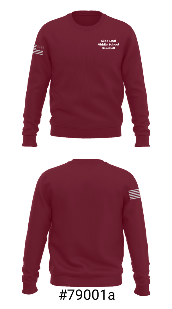 Crew Neck Sweatshirt, Alice Deal Middle School Baseball, Baseball, Teamtime, Team time, sublimation, custom sports apparel, team uniforms, spirit wear, spiritwear, sports uniforms, custom shirts, team store, custom team store, fundraiser sports, apparel fundraiser