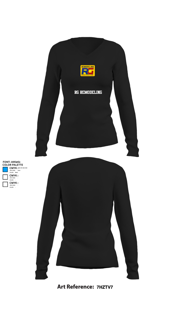 Womens Long Sleeve Vneck Shirt 1, Rg remodeling, , Teamtime, Team time, sublimation, custom sports apparel, team uniforms, spirit wear, spiritwear, sports uniforms, custom shirts, team store, custom team store, fundraiser sports, apparel fundraiser