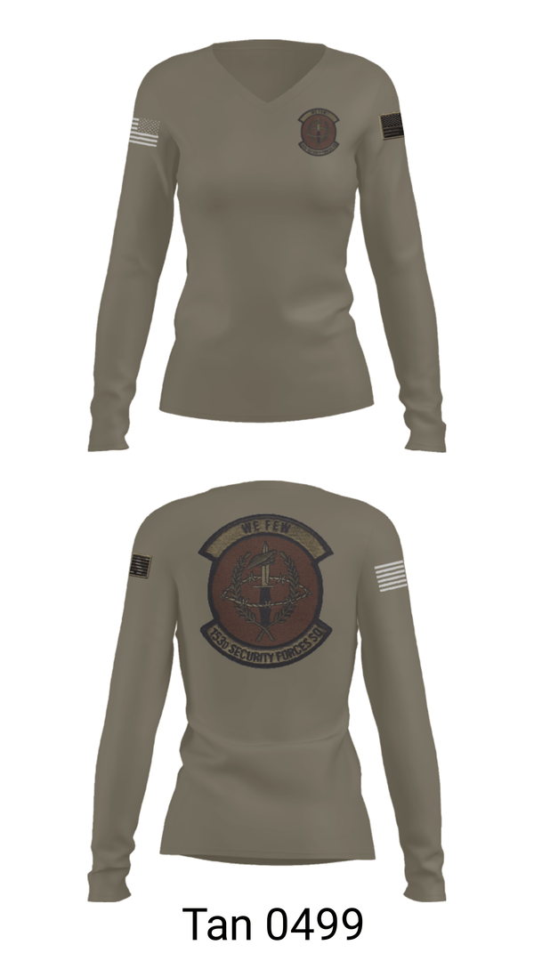 Women's Long Sleeve Vneck Shirt, 153 SFS, Air Force, Teamtime, Team time, sublimation, custom sports apparel, team uniforms, spirit wear, spiritwear, sports uniforms, custom shirts, team store, custom team store, fundraiser sports, apparel fundraiser