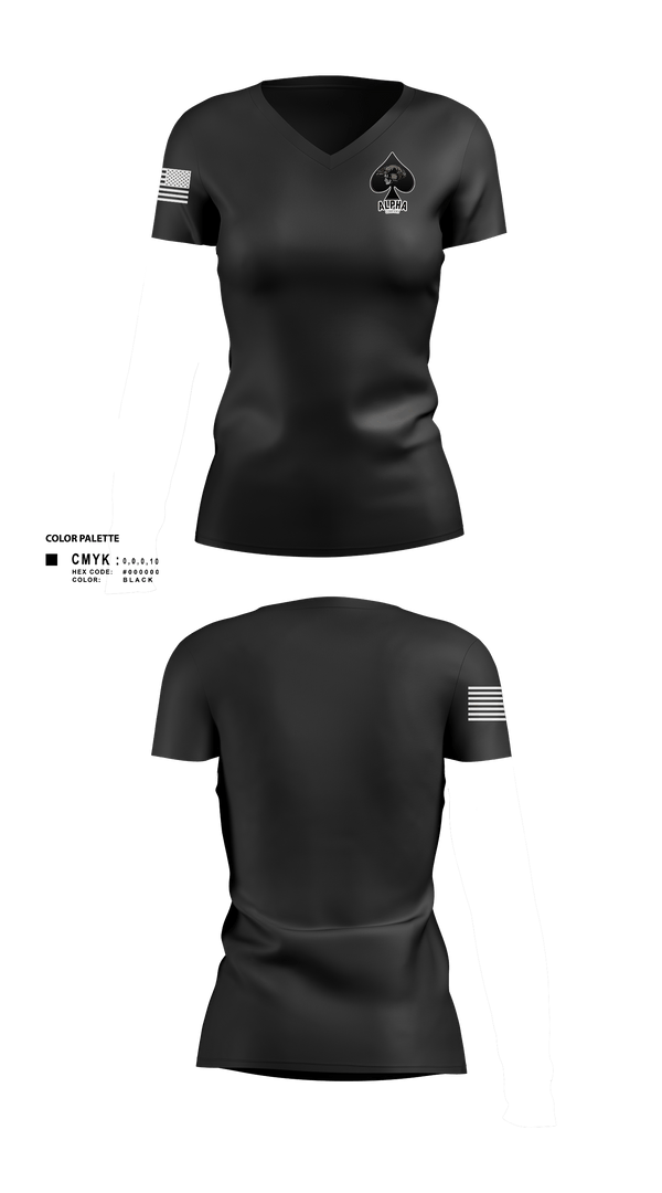 Womens Short Sleeve Vneck Shirt, Connellsville Area Hugh School Junior ROTC, Army, Teamtime, Team time, sublimation, custom sports apparel, team uniforms, spirit wear, spiritwear, sports uniforms, custom shirts, team store, custom team store, fundraiser sports, apparel fundraiser