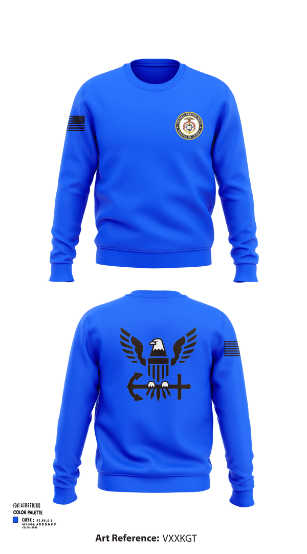 Crew Neck Sweatshirt, Chaplain Corp, Navy, Teamtime, Team time, sublimation, custom sports apparel, team uniforms, spirit wear, spiritwear, sports uniforms, custom shirts, team store, custom team store, fundraiser sports, apparel fundraiser